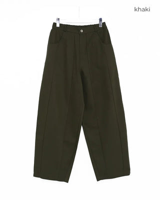 Semi-curved cotton pants
