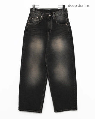 Gradient Wash Wide Denim Pants