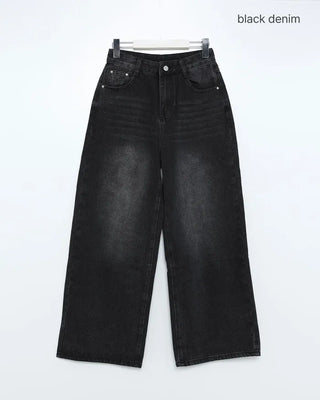 Vintage wide-leg denim pants