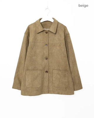 Single suede jacket