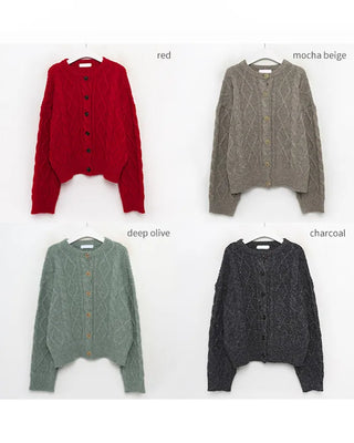 Diamond Pressure Round Cardigan