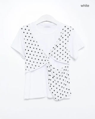 Dot Twist Round Neck T-Shirt