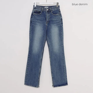 Flared slit denim pants