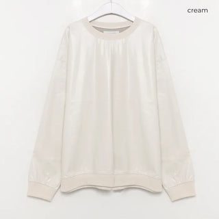 Leather glossy sweatshirt