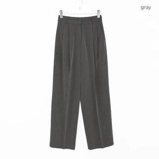 Striped loose-fit slacks