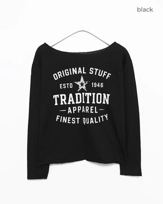 2-way neck lettering cut-off long cutsew