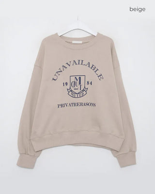 Lettering Cropped Sweatshirt