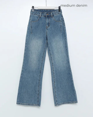 Semi-bootcut denim pants