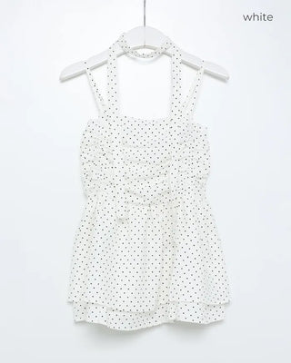 Scarf set with polka dot design sleeveless top