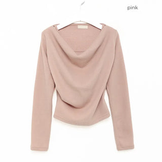 Drape Off-Shoulder Fleece T-Shirt