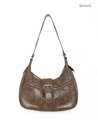Buckle Zipper Shoulder Bag