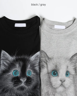 Cat print T-shirt