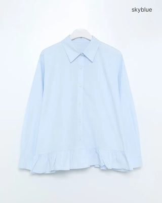 Frilled collar shirt