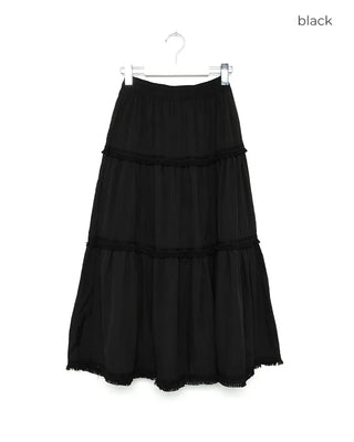 Tassel tiered long skirt