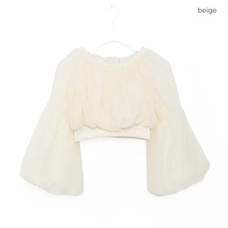 Balloon cropped blouse