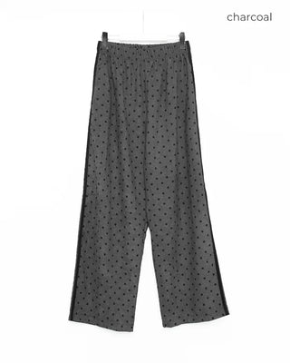 Polka dot corduroy track pants