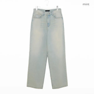 Unisex Mint Wash Wide Denim Pants