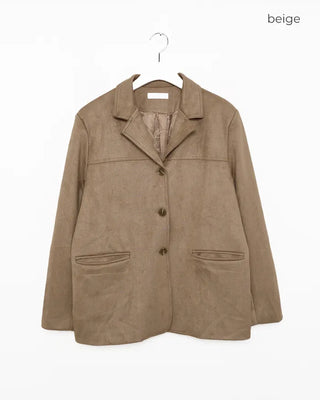 Three-button suede jacket
