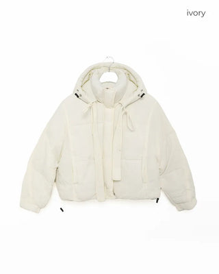 Ribbon Hooded Down Jumper