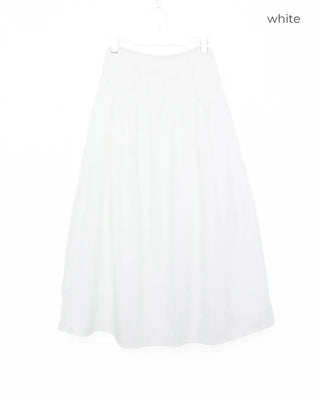 Shirred waist long skirt