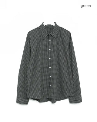 (Unisex) Check Pattern Long-Sleeve Shirt