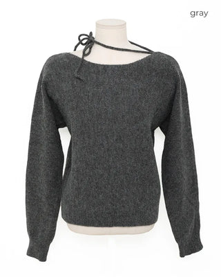 Ribbon tie knit