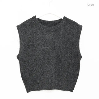 Basic Round Neck Knit Vest