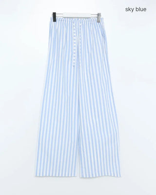 Striped Easy Pants with Waist String
