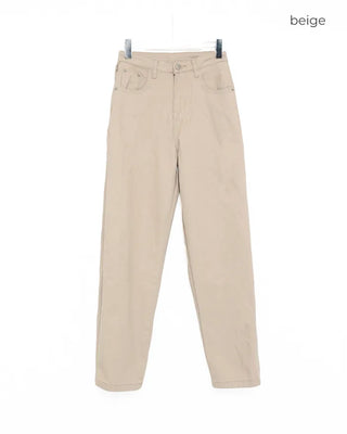 Side-tucked white cotton pants