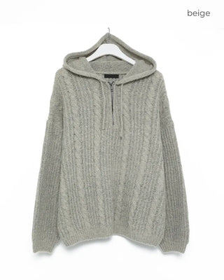 (Unisex) Cable Half-Zip Knit