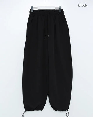 Embroidered Logo Wide Nylon Pants