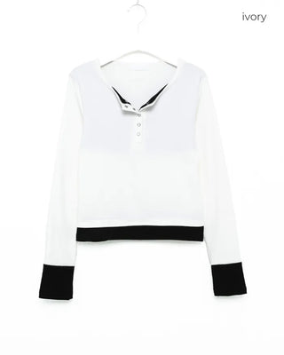 Layered long-sleeve T-shirt