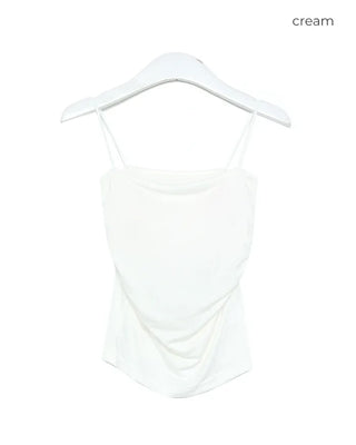 Side-shirred cap camisole
