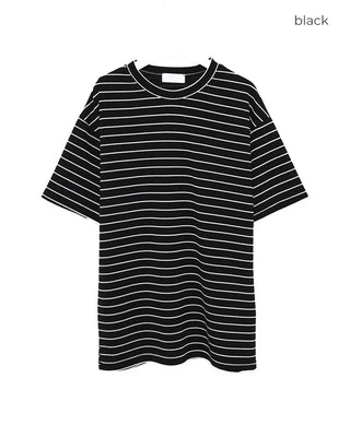 Striped oversized short-sleeved T-shirt