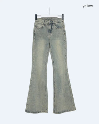 Bootcut washed denim pants
