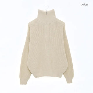 Half-zip knit top