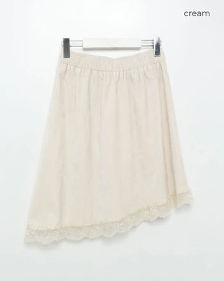 Asymmetrical Lace Midi Skirt