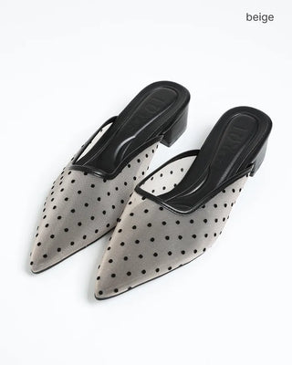 Dot mesh flat shoes