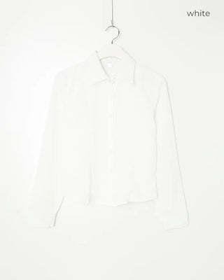 Crop Basic Long Sleeve Shirt