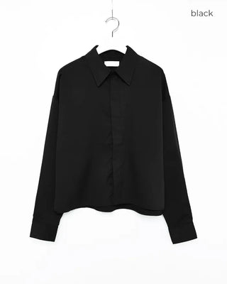 Fly-front cropped shirt