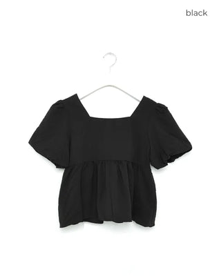 Square puff blouse