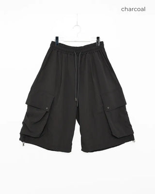 (Unisex) Cargo Bermuda Shorts with Elastic Waistband