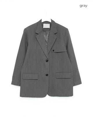 Flap pocket jacket & mini skirt set