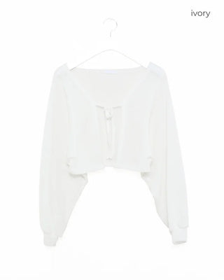 Strappy sheer bolero cardigan