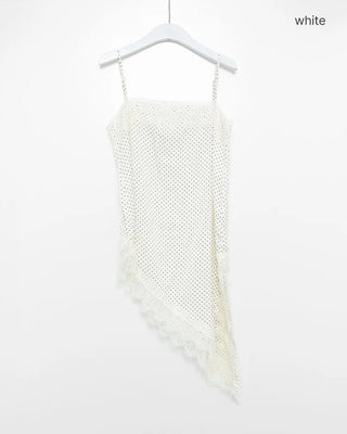 Polka Dot Lace Sleeveless Mini Dress