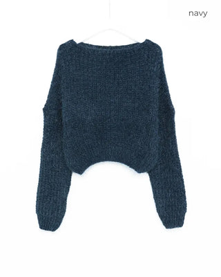 Long-sleeved shaggy knit