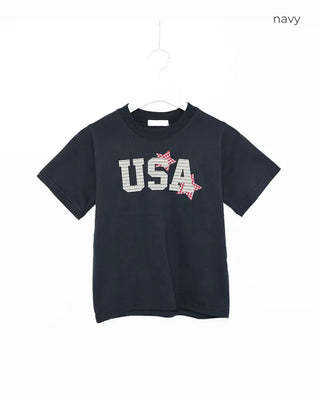 USA Star Patch Half-Sleeve T-Shirt