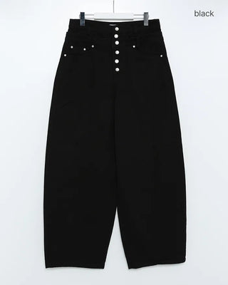 Metallic studded black wide-leg pants