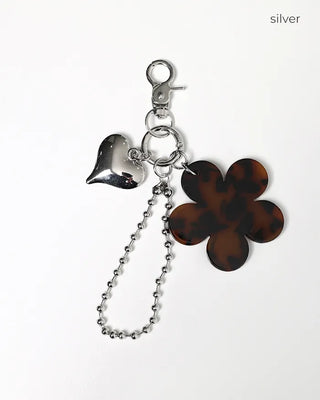 Leopard Flower Mirror Keyring