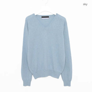 Light cashmere V-neck knitwear